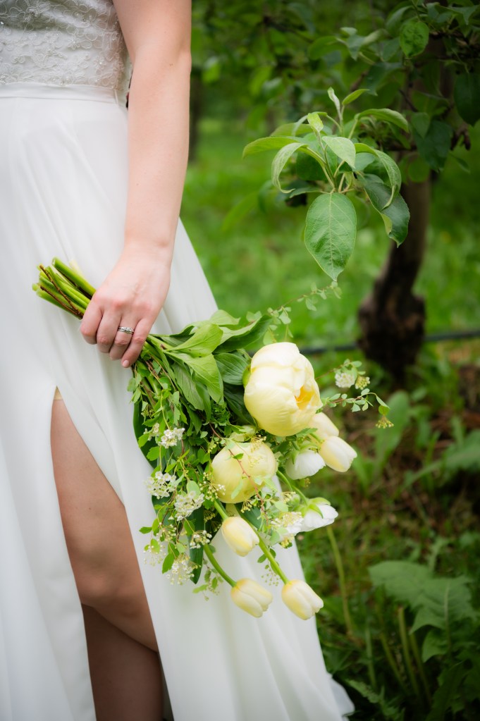 bouquet de la mariée au Verger Le gros Pierre à Compton en Estrie